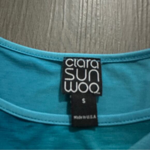 Clara Sun Woo Blue Ombre Oversized Half‎ Sleeve Pullover Top Size S - Picture 5 of 8